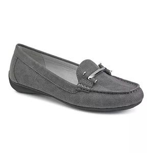 Chaps Connie Women's Grey Soft Textured Leather Casual Loafers Size 7